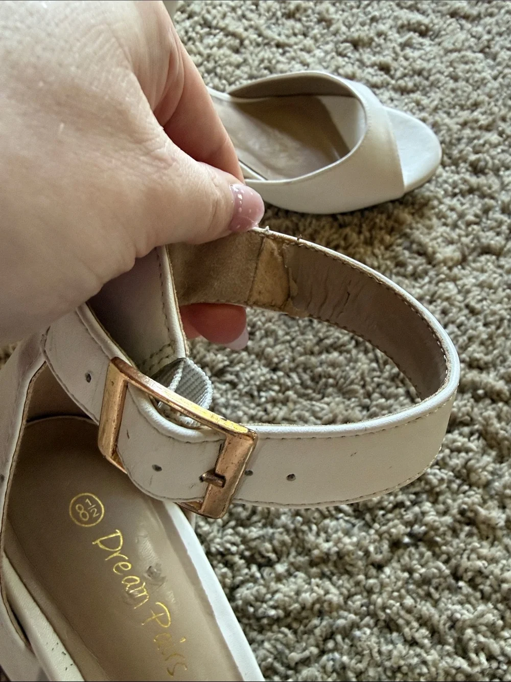 Dream Pairs White Block Heel Ankle Strap Sandals